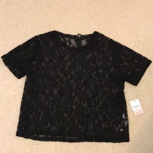 Knit Top/see through/black